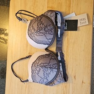 Pink & Gray H&M Lace Super Push Up Bra Mega Lift Size 34B! New!